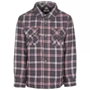 Image of Trespass Childrens/Kids Average Long Sleeved Gingham Shirt (7-8 Years) (Dark Grey Check)