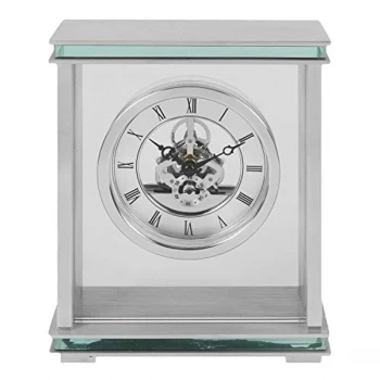 Image of Silver Finish Mantel Clock - Skeleton Dial