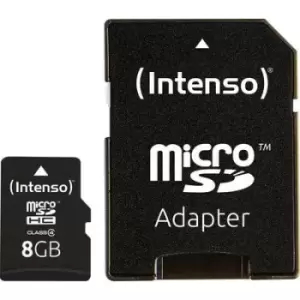 Image of Intenso 3403460 microSDHC card 8GB Class 4 incl. SD adapter