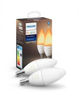 Image of Philips Hue White Ambiance Bluetooth Twin Pack E14