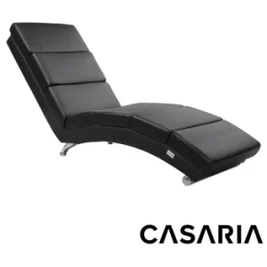 Image of CASARIA Chaise Longue Relaxing Faux Leather Lounger Reclining Living Room Single Chair Recliner Bedroom Office Seat Faux Leather Black