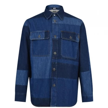 Image of Diesel Patch Denim Shirt - Blue 01