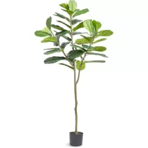 Image of Vevor - Artificial Fiddle Leaf Fig Tree, 6 ft, Secure pe Material & Anti-Tip Tilt Protection Low-Maintenance Faux Plant, Lifelike Green Fake Potted