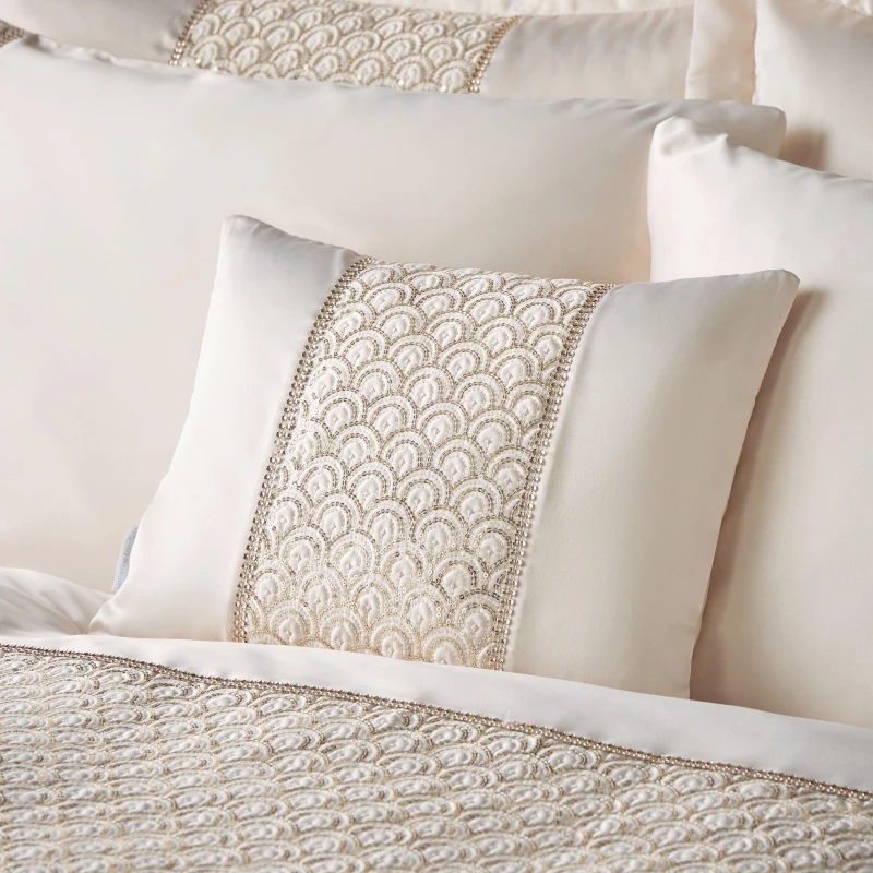 Image of Catherine Lansfield Deco Sequin Cushion Cushions 30x40cm Neutral 42478869030