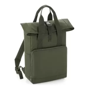 Image of BagBase Twin Handle Roll-Top Backpack (One Size) (Olive Green)