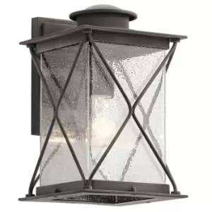 Image of Outdoor IP44 Wall Light Weathered Zinc LED E27 100W
