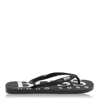 Image of BOSS Rubber Logo Flip Flops - Black