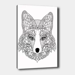 Image of MANDALA89 White Black Decorative Canvas Painting