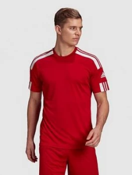 Image of Adidas Mens Squad 21 Short Sleeved Jersey, Red Size M Men
