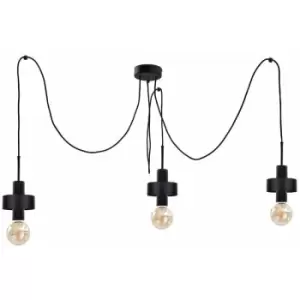 Image of Keter Unica Cluster Pendant Ceiling Light Black, 3x E27