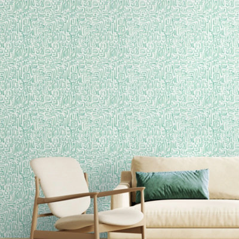 Image of Hoopla Walls Maze Squiggle - Seafoam 10M Wallpaper