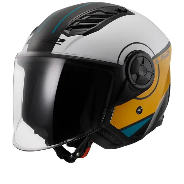 Image of LS2 OF616 Airflow II Cover White Brown Jet Helmet Size XS