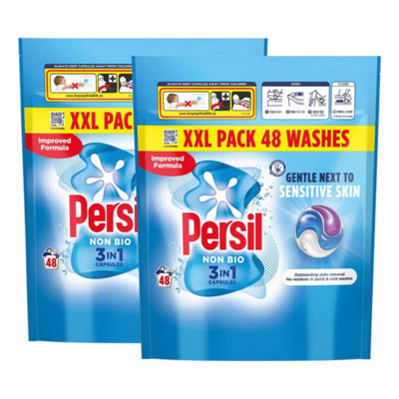 Image of Persil XXL 3In-1 Washing Capsules Non-Bio Gentle Next To Sensitive Skin 48W, 2Pk