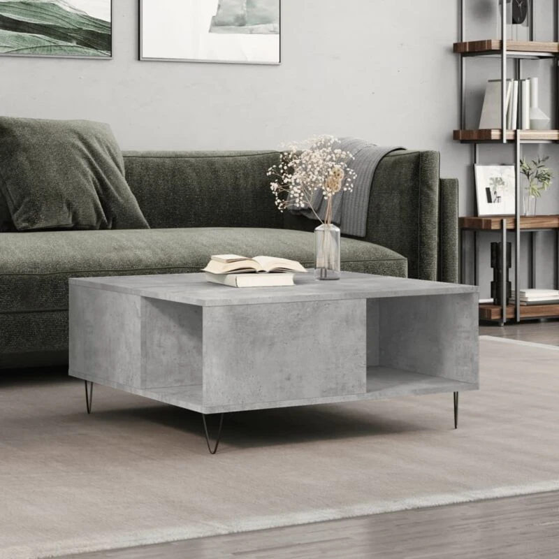 Image of VIDAXL Coffee Table Concrete Grey 80x80x36.5cm Engineered Wood Vidaxl 8720845872274