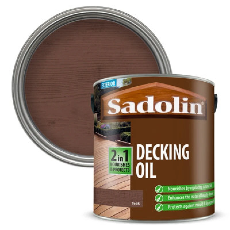 Image of Sadolin 2 In 1 Decking Oil - Teak - 2.5L