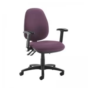 Image of Jota high back operator chair with folding arms - Bridgetown Purple