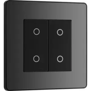 Image of BG Evolve Chrome ( Ins) 200W Double Touch Dimmer Switch, 2-Way Master in Black Steel