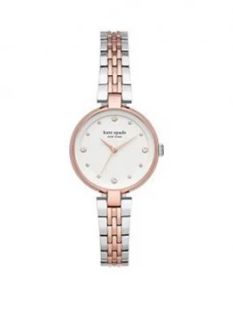 Image of Kate Spade New York Kate Spade Silver And Rose Gold Detail Dial Two Tone Stainless Steel Bracelet Ladies Watch