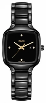 Image of RADO True Square Diamonds Black Ceramic Bracelet R27080722 Watch