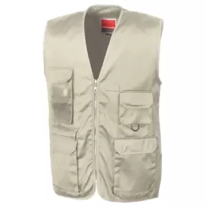 Image of Result Mens Safari Waistcoat Jacket (S) (Camel)