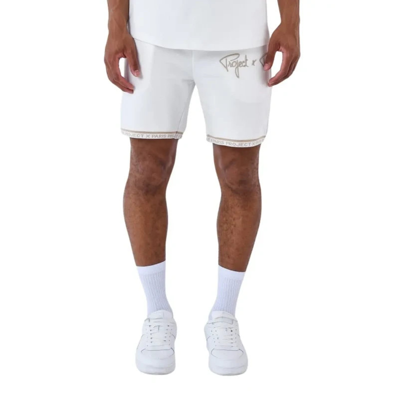Image of Project X Paris Embroidered logo shorts Project X Paris Blanc Male S