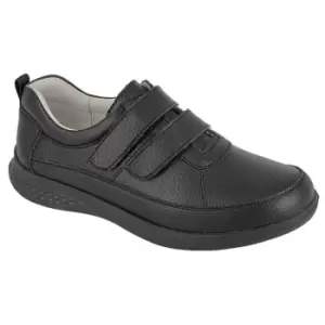 Image of Boulevard Womens/Ladies Leather Wide Casual Shoes (8 UK) (Black)