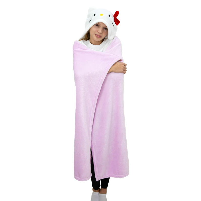 Image of Hello Kitty Hello 3D Hooded Fleece Blanket Multi