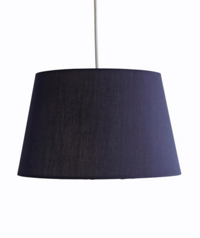 Image of K Living Navy Tapered Drum Shade For Ceiling And Table Lamp 14" Shade