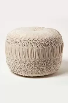 Image of Sofia Pleated Velvet Pouffe