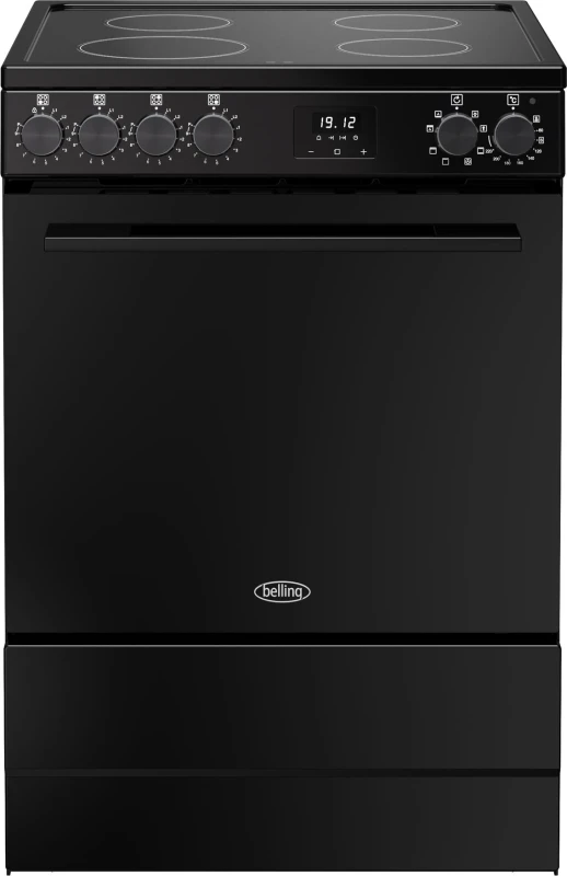 Image of Belling BEL FSA VISION SGL 60EI BLK 60cm Freestanding Single Cavity Induction Cooker 12053 - BLACK BEL FSA VISION SGL 60EI BLK