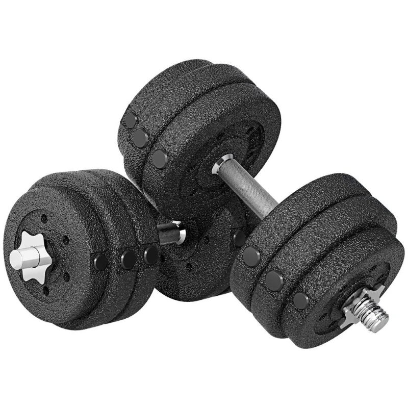 Image of HOMCOM HOMCOM 30KG Adjustable Dumbbells Weight Set Hand Weight for Body Fitness in Black One Size Unisex 5056725544478