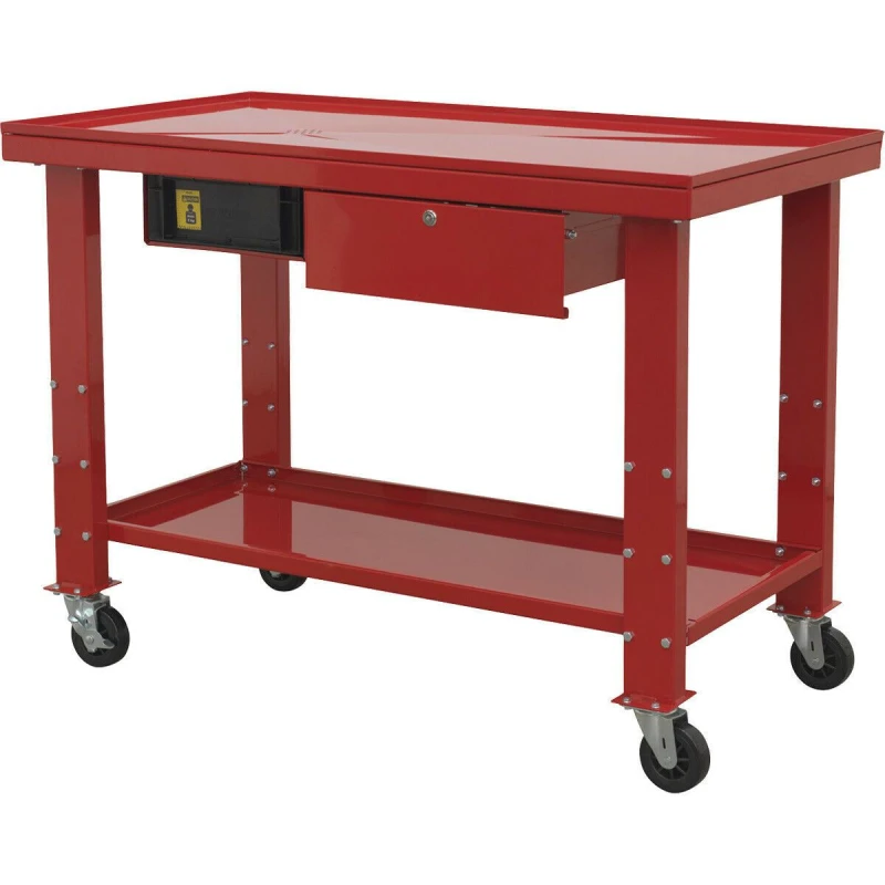 Image of Loops Mobile Engine Repair Workbench - Fluid Drainage System - Lockable Drawer Multi