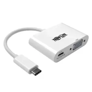 Image of Tripp Lite U444-06N-V-C USB-C to VGA Adapter with PD Charging White