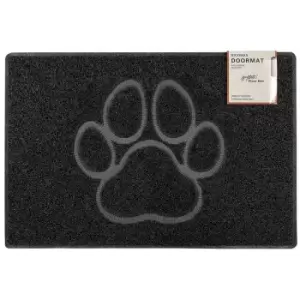 Image of Paw Large Embossed Doormat in Black - size Large (90*60cm) - color Black - Black
