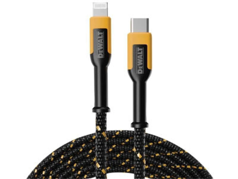 Image of DEWALT Dwg USB C To Lightning Reinforced Charging Cable 1.2M (4ft) Dwt1311357