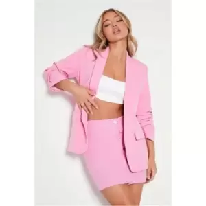 Image of I Saw It First Pink Ruched Sleeve Blazer - Pink