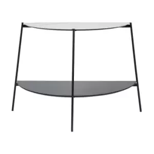 Image of Olivia's Shayla Marble Veneer & Metal Console Table in Monochrome