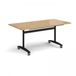 Image of Rectangular deluxe fliptop meeting table with Black frame 1600mm x
