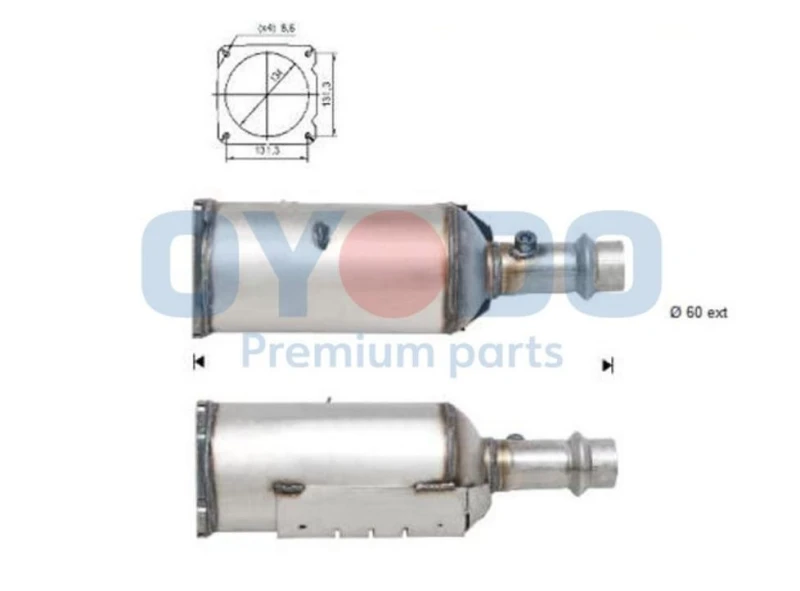 Image of Oyodo 20N0021-OYO Particulate Filter with mounting parts Soot-/ Particle Filter,exhaust system (1256)