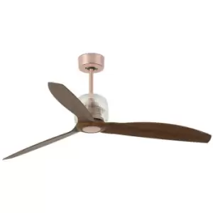 Image of Faro DECO - Copper, Wood Ceiling Fan LED With DC Motor