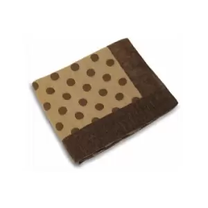 Image of Luna Spot Chenille Velvet Woven Throw, Mocha, 145 x 180 Cm - Riva Home