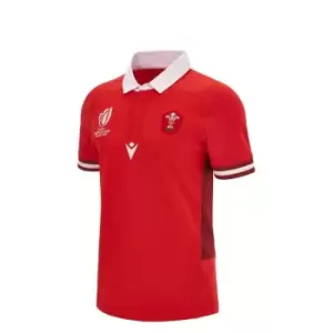 Image of Macron Wales Rugby Home Shirt 2023 2024 Adults - Red