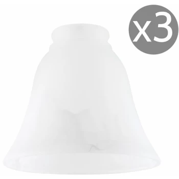 Image of Minisun - X3 Frosted White Marble Effect Bell Ceiling Light Lampshades