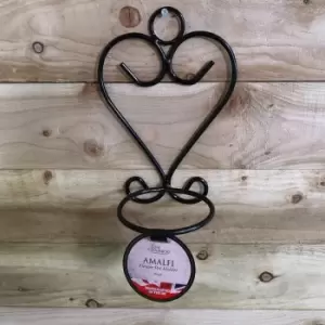 Image of Tom Chambers Handcrafted Amalfi Black Metal Garden Patio Herb Plant Flower Pot Wall Mount Holder