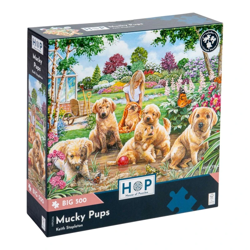 Image of The House Of Puzzles Mucky Pups, BIG 500 Piece Jigsaw Puzzle Multi unisex
