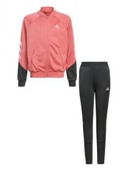 Image of adidas Girls Junior XFG Tracksuit - Pink/Grey, Size 7-8 Years, Women