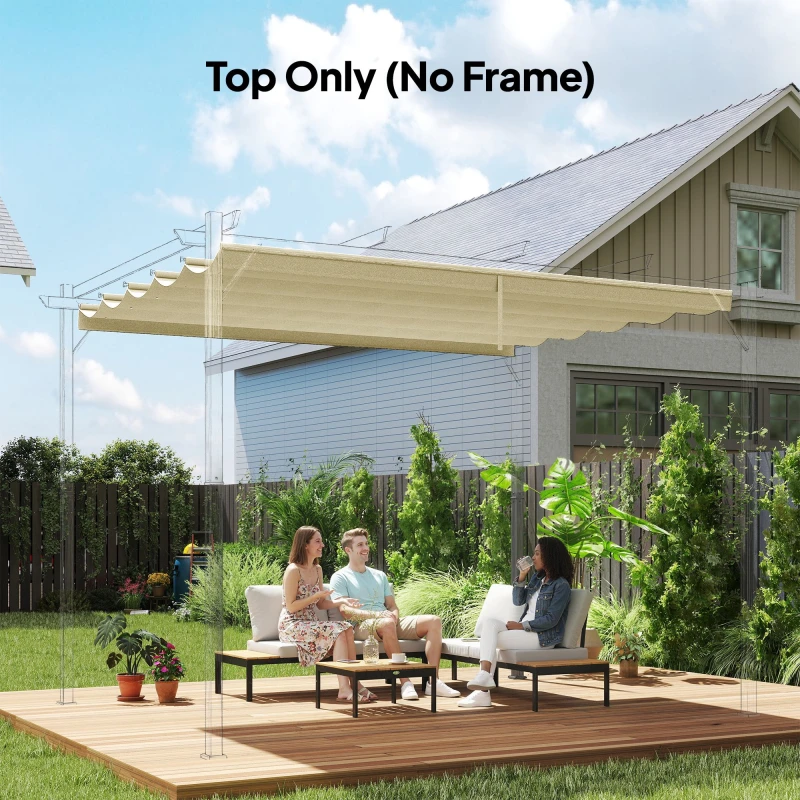 Image of Outsunny Pergola Shade Cover Replacement Canopy for 4 x 3(m) Pergola Cream