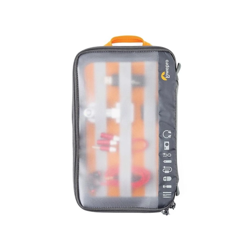 Image of Lowepro GearUp Case Large Purse Nylon. Ripstop Grey. Orange