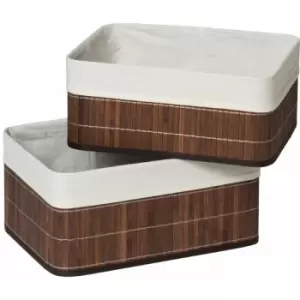 Image of Kankyo Dark Brown Bamboo Storage Boxes - Premier Housewares