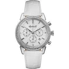 Image of Ingersoll White 'The Gem' Ladies Chronograph Classical Watch - I03901